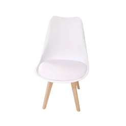 Bissolo Casa Sedie Moderne<SEDIA MOD. FLORA GAMBE LEGNO E BIANCO POLIPROPILENE E PU: vendita online SEDIA MOD. FLORA GAMBE LEGNO E BIANCO POLIPROPILENE E PU in offerta