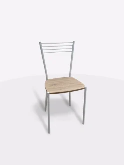 Bissolo Casa Sedie Moderne<SEDIA MOD. LUNA METALLO BIANCO E FONDELLO IN LEGNO DI QUERCIA: vendita online SEDIA MOD. LUNA METALLO BIANCO E FONDELLO IN LEGNO DI QUERCIA in offerta