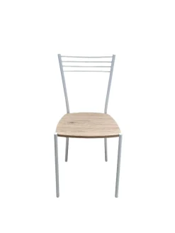 Bissolo Casa Sedie Moderne<SEDIA MOD. LUNA METALLO BIANCO E FONDELLO IN LEGNO DI QUERCIA: vendita online SEDIA MOD. LUNA METALLO BIANCO E FONDELLO IN LEGNO DI QUERCIA in offerta