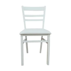 Bissolo Casa Sedie Classiche|Sedie Moderne<SEDIA MOD. NADIA IN LEGNO BIANCA CON SEDUTA IN ECOPELLE: vendita online SEDIA MOD. NADIA IN LEGNO BIANCA CON SEDUTA IN ECOPELLE in offerta