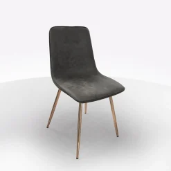 Bissolo Casa Sedie Moderne<SEDIA MOD. SIMONA IN METALLO DORATO E TESSUTO VINTAGE GRIGIO: vendita online SEDIA MOD. SIMONA IN METALLO DORATO E TESSUTO VINTAGE GRIGIO in offerta