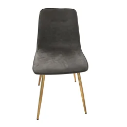 Bissolo Casa Sedie Moderne<SEDIA MOD. SIMONA IN METALLO DORATO E TESSUTO VINTAGE GRIGIO: vendita online SEDIA MOD. SIMONA IN METALLO DORATO E TESSUTO VINTAGE GRIGIO in offerta