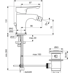 Bissolo Casa Rubinetti<SERIE ALPHA - RUBINETTO PER BIDET CROMATO