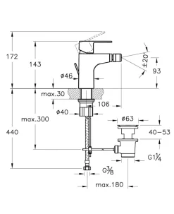 Bissolo Casa Rubinetti<SERIE WIN S - RUBINETTO PER BIDET CROMATO