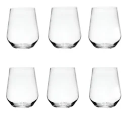 Bissolo Casa Bicchieri Acqua<SET 6 BICCHIERI DA ACQUA LINEA CARRE IN VETRO TRASPARENTE 450ML