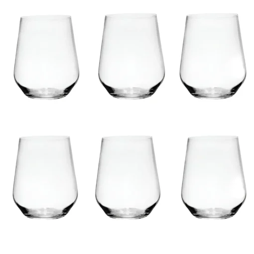 Bissolo Casa Bicchieri Acqua<SET 6 BICCHIERI DA ACQUA LINEA CARRE IN VETRO TRASPARENTE 450ML