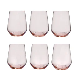 Bissolo Casa Bicchieri Acqua<SET 6 BICCHIERI DA ACQUA LINEA ALLEGRA IN VETRO ROSA 42.5CL