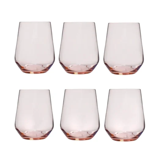 Bissolo Casa Bicchieri Acqua<SET 6 BICCHIERI DA ACQUA LINEA ALLEGRA IN VETRO ROSA 42.5CL