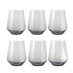 Bissolo Casa Bicchieri Acqua<SET 6 BICCHIERI DA ACQUA LINEA ALLEGRA IN VETRO GRIGIO 42CL