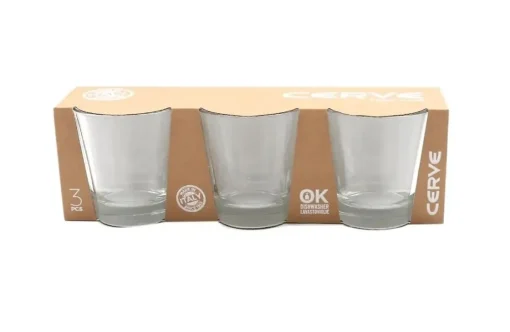 Bissolo Casa Bicchieri Acqua<SET 3 BICCHIERI DA ACQUA LINEA NADIA VETRO TRASPARENTE 250ML