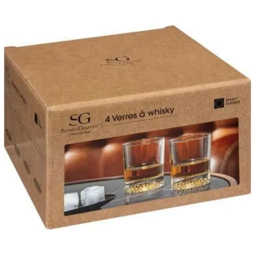 Bissolo Casa Bicchieri Liquore<SET 4 BICCHIERI DA WHISKY BASSI IN VETRO 8X9.5CM 30CL
