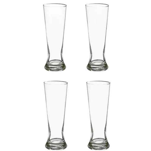 Bissolo Casa Bicchieri Birra<SET 4 BOCCALI DA BIRRA IN VETRO TRASPARENTE 7X20.5CM 370ML