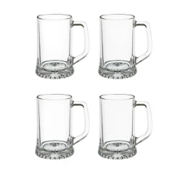 Bissolo Casa Bicchieri Birra<SET 4 BOCCALI DA BIRRA IN VETRO 8.2X12.1CM 320ML