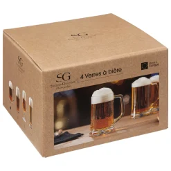 Bissolo Casa Bicchieri Birra<SET 4 BOCCALI DA BIRRA IN VETRO 8.2X12.1CM 320ML
