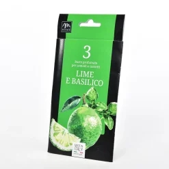 Bissolo Casa Deodoranti Per Ambiente<SET 3 BUSTE PROFUMATE LIME E BASILICO 10X19,5CM: vendita online SET 3 BUSTE PROFUMATE LIME E BASILICO 10X19,5CM in offerta