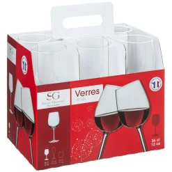 Bissolo Casa Bicchieri Calici<SET 6 CALICI DA VINO IN VETRO 6.4X20.2CM 36CL