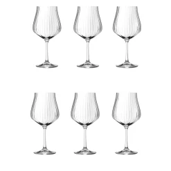 Bissolo Casa Bicchieri Calici<SET 6 CALICI DA VINO LINEA TULIPA OTTICO 600ML