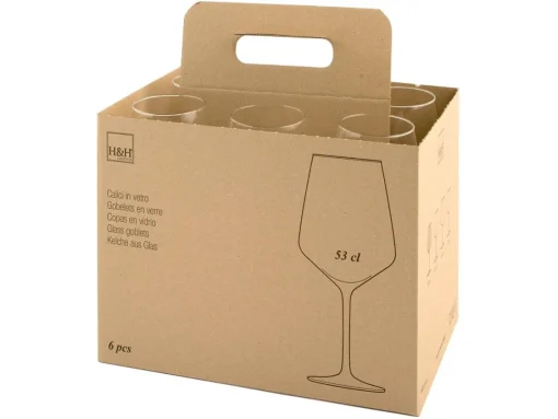 Bissolo Casa Bicchieri Calici<SET 6 CALICI DA VINO XXL IN VETRO TRASPARENTE LINEA APERITIF 53CL