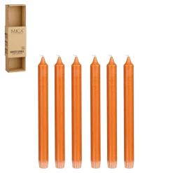 Bissolo Casa Candele<SET 6 CANDELE DA CERA ARANCIO D 2.2 H 25CM: vendita online SET 6 CANDELE DA CERA ARANCIO D 2.2 H 25CM in offerta