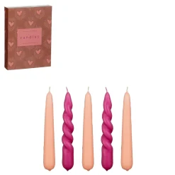 Bissolo Casa Candele<SET 5 CANDELE DA CERA ROSA/FUXIA D 2.2 H 15CM: vendita online SET 5 CANDELE DA CERA ROSA/FUXIA D 2.2 H 15CM in offerta