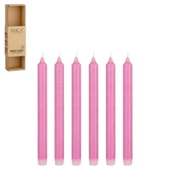 Bissolo Casa Candele<SET 6 CANDELE DA CERA ROSA D 2.2 H 25CM: vendita online SET 6 CANDELE DA CERA ROSA D 2.2 H 25CM in offerta