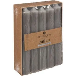 Bissolo Casa Candele<SET 10 CANDELE HUGO GRIGIO SCURO H 16CM: vendita online SET 10 CANDELE HUGO GRIGIO SCURO H 16CM in offerta