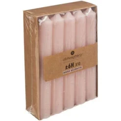 Bissolo Casa Candele<SET 10 CANDELE HUGO ROSA CHIARO H 16CM: vendita online SET 10 CANDELE HUGO ROSA CHIARO H 16CM in offerta