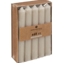 Bissolo Casa Candele<SET 10 CANDELE HUGO TORTORA H 16CM: vendita online SET 10 CANDELE HUGO TORTORA H 16CM in offerta