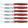 Bissolo Casa Posate Coltelli<SET 6 COLTELLI BISTECCA ROSSI LINEA MASTER 11.5CM