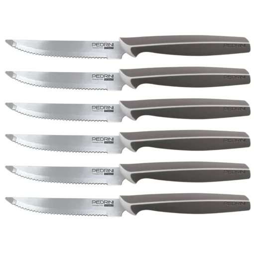 Bissolo Casa Posate Coltelli<SET 6 COLTELLI BISTECCA TORTORA LINEA MASTER 11.5CM
