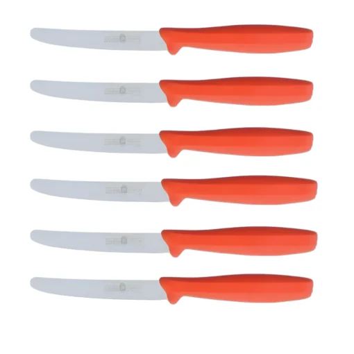 Bissolo Casa Posate Coltelli<SET 6 COLTELLI DA TAVOLA ARANCIO LINEA L'ORIGINALE MIGLIORE 11CM