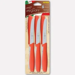 Bissolo Casa Posate Coltelli<SET 6 COLTELLI DA TAVOLA ARANCIO LINEA L'ORIGINALE MIGLIORE 11CM
