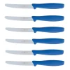 Bissolo Casa Posate Coltelli<SET 6 COLTELLI DA TAVOLA BLU LINEA L'ORIGINALE MIGLIORE 11CM