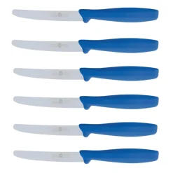 Bissolo Casa Posate Coltelli<SET 6 COLTELLI DA TAVOLA BLU LINEA L'ORIGINALE MIGLIORE 11CM