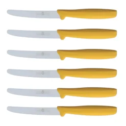 Bissolo Casa Posate Coltelli<SET 6 COLTELLI DA TAVOLA GIALLI LINEA L'ORIGINALE MIGLIORE 11CM