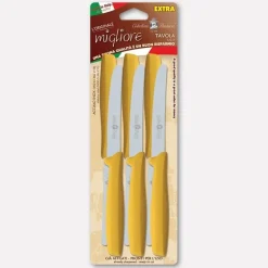 Bissolo Casa Posate Coltelli<SET 6 COLTELLI DA TAVOLA GIALLI LINEA L'ORIGINALE MIGLIORE 11CM