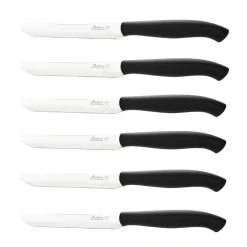 Bissolo Casa Posate Coltelli<SET 6 COLTELLI DA TAVOLA LINEA GENIUS NERI 11CM