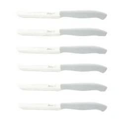 Bissolo Casa Posate Coltelli<SET 6 COLTELLI DA TAVOLA LINEA GENIUS BIANCHI 11CM