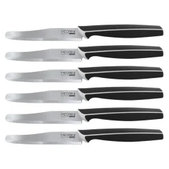 Bissolo Casa Posate Coltelli<SET 6 COLTELLI DA TAVOLA NERI LINEA MASTER 10.5CM