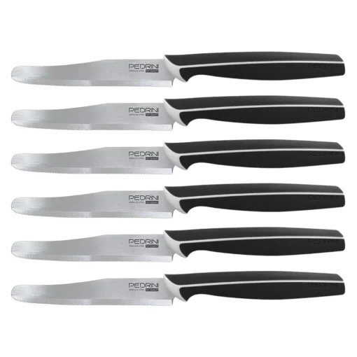 Bissolo Casa Posate Coltelli<SET 6 COLTELLI DA TAVOLA NERI LINEA MASTER 10.5CM