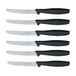 Bissolo Casa Posate Coltelli<SET 6 COLTELLI DA TAVOLA NERI LINEA L'ORIGINALE MIGLIORE 11CM