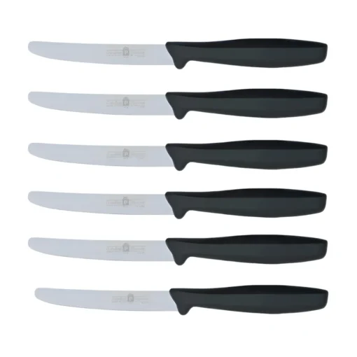 Bissolo Casa Posate Coltelli<SET 6 COLTELLI DA TAVOLA NERI LINEA L'ORIGINALE MIGLIORE 11CM