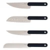 Bissolo Casa Posate Coltelli<SET 4 COLTELLI KNIFE SET BLACK EDITION ACCIAIO INOX MANICO NERO