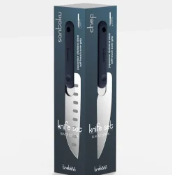 Bissolo Casa Posate Coltelli<SET 4 COLTELLI KNIFE SET BLACK EDITION ACCIAIO INOX MANICO NERO