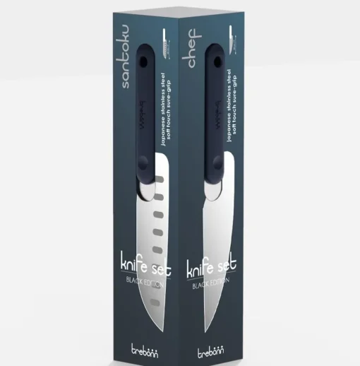 Bissolo Casa Posate Coltelli<SET 4 COLTELLI KNIFE SET BLACK EDITION ACCIAIO INOX MANICO NERO