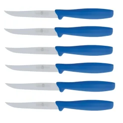 Bissolo Casa Posate Coltelli<SET 6 COLTELLI PER BISTECCA BLU LINEA L'ORIGINALE MIGLIORE 11CM