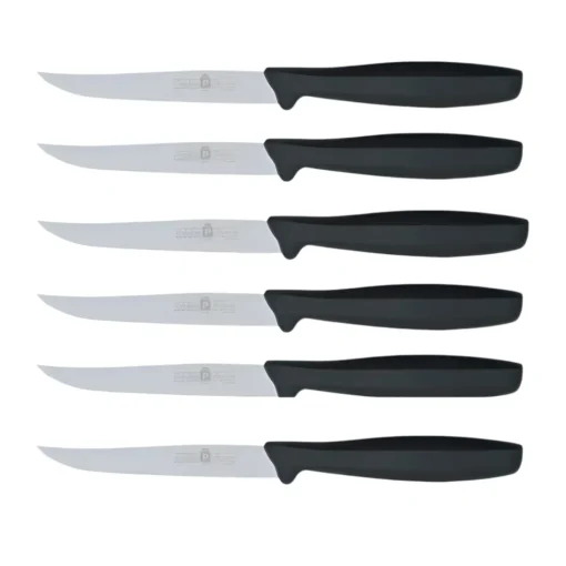Bissolo Casa Posate Coltelli<SET 6 COLTELLI PER BISTECCA NERI LINEA L'ORIGINALE MIGLIORE 11CM