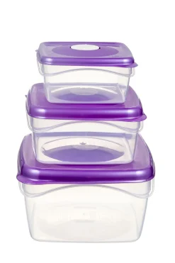 Bissolo Casa Conservazione Cibi Contenitori<SET 3 CONTENITORI FRESKA SQUARE IN PLASTICA 0.5-1-2LT ASSORTITO