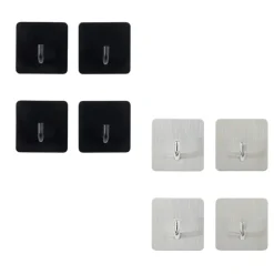 Bissolo Casa Appendini<SET 4 GANCI ADESIVI STILKY IN ACCIAIO INOX ASSORTITO 4.5X4.5CM SP 2.7CM