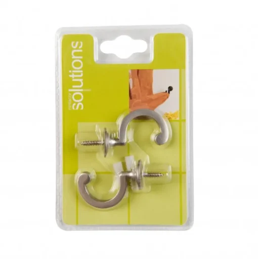 Bissolo Casa Accessori E Pali Tende Finali Per Pali<SET 2 GANCI FERMATENDA IN METALLO CROMO SATINATO: vendita online SET 2 GANCI FERMATENDA IN METALLO CROMO SATINATO in offerta
